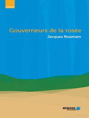 cover image of Gouverneurs de la rosée